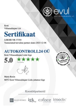 Autokontroll24 sertifikaat